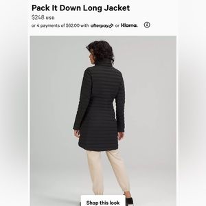 Lululemon long Down Jacket